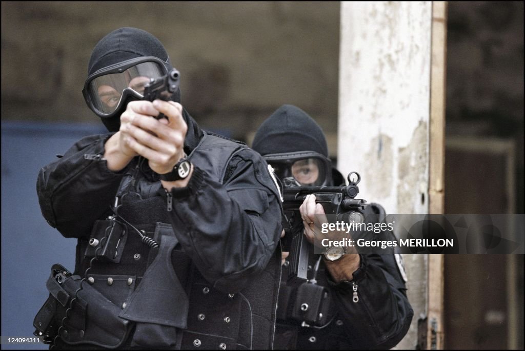 French National Swat Team: Raid (Recherche Assistance Intervention Dissuasion) In Versailles, France On January 20, 1998.