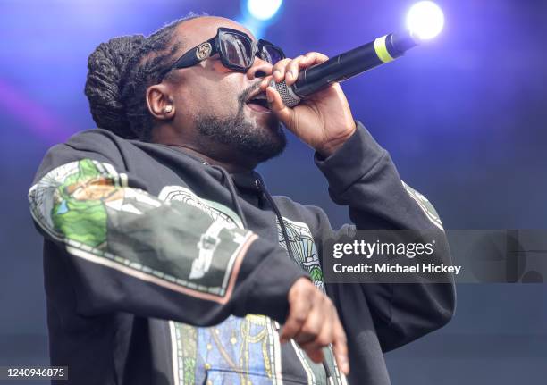 Wale performs during the Forecastle music festival at Waterfront Park on May 27, 2022 in Louisville, Kentucky.