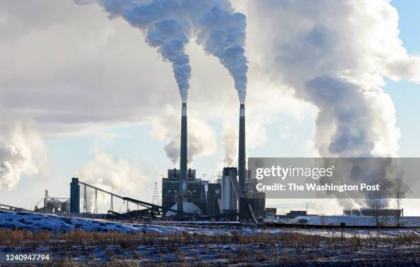 Coal Creek Station, a coal-fired power plant located near Underwood, N.D. On January 09, 2022. Coal and wind energy interests are competing in the...