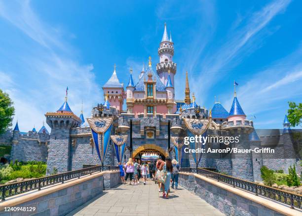 General views of Sleeping Beauty Castle at Disneyland on May 27, 2022 in Anaheim, California.