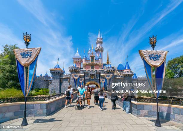 General views of Sleeping Beauty Castle at Disneyland on May 27, 2022 in Anaheim, California.