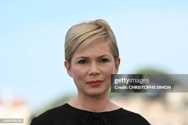 Actress Michelle Williams poses during a photocall for the film "Showing Up" at the 75th edition of the Cannes Film Festival in Cannes, southern...