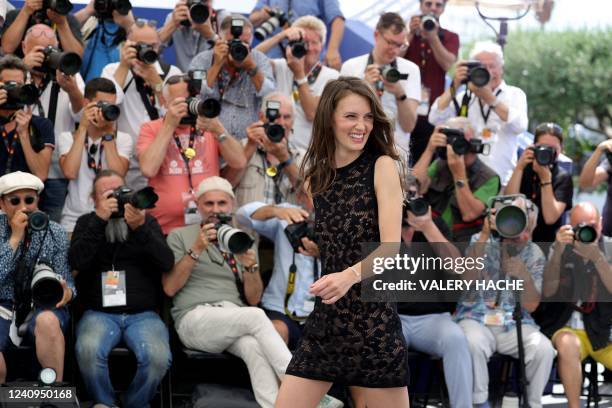 French actress Marine Vacth poses during a photocall for the film "Mascarade" at the 75th edition of the Cannes Film Festival in Cannes, southern...