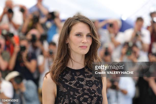 French actress Marine Vacth poses during a photocall for the film "Mascarade" at the 75th edition of the Cannes Film Festival in Cannes, southern...