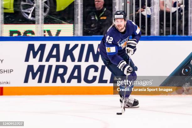 Sami Vatanen of Finland in action during the 2022 IIHF Ice Hockey World Championship match between Finland and USA at Nokia Arena on May 28, 2022 in...