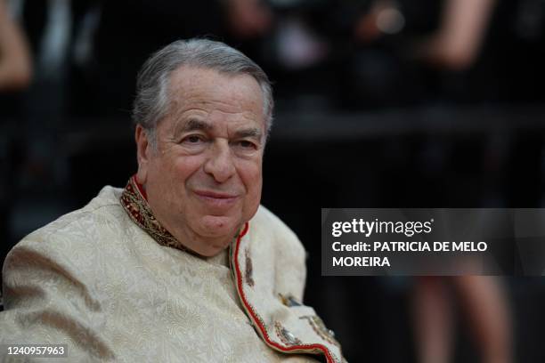 French writer Paul-Loup Sulitzer arrives for the Closing Ceremony of the 75th edition of the Cannes Film Festival in Cannes, southern France, on May...