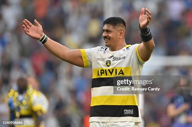 Marseille , France - 28 May 2022; Will Skelton of La Rochelle celebrates after the Heineken Champions Cup Final match between Leinster and La...