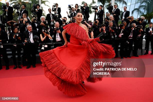 Spanish actress and President of the Camera d'or jury Rossy De Palma arrives for the Closing Ceremony of the 75th edition of the Cannes Film Festival...