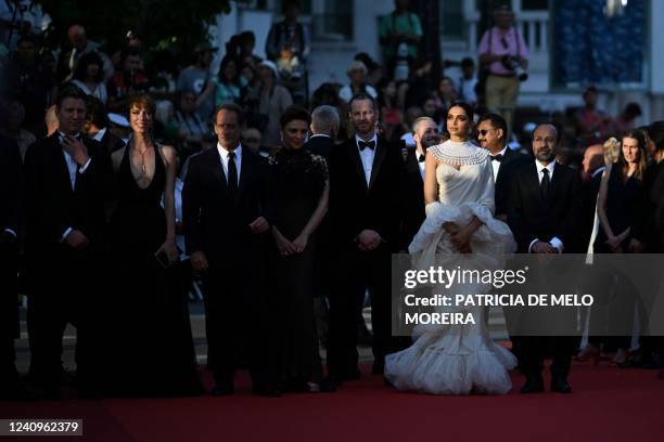 French actor and President of the Jury of the 75th Cannes Film Festival Vincent Lindon arrives jury members US film director Jeff Nichols, British...