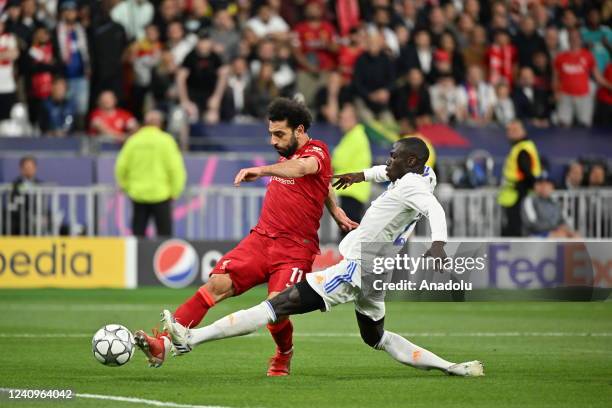 Mohamed Salah of Liverpool FC in action during UEFA Champions League final match between Liverpool FC and Real Madrid at Stade de France in...