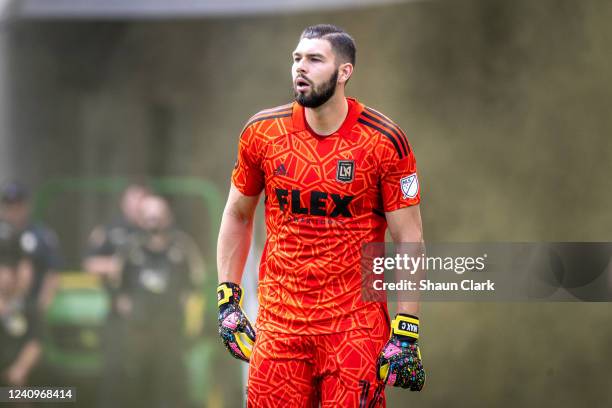 Maxime Crépeau of Los Angeles FC during the match against San Jose Earthquakes at Banc of California Stadium in Los Angeles, California on May 28,...