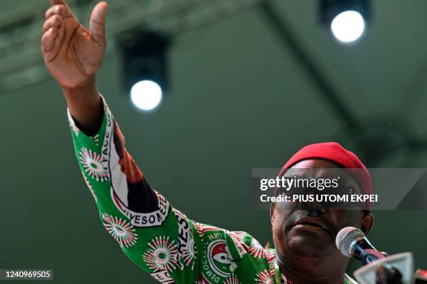 Presidential hopeful and governor of Rivers State, Nyesom Wike attends the opposition Peoples Democratic Party's primaries in Abuja, on May 28, 2022....