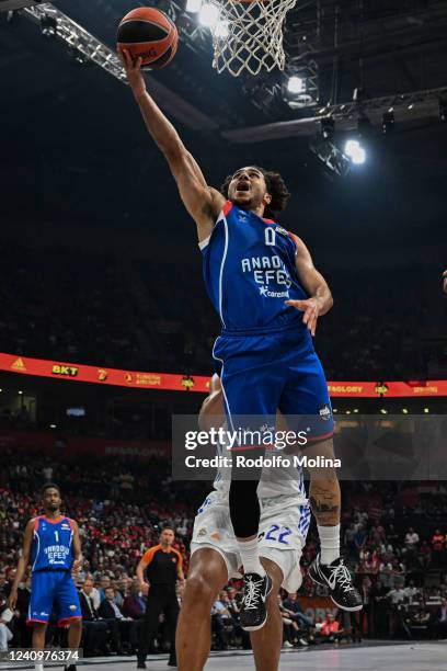 Shane Larkin, #0 of Anadolu Efes Istanbul in action during the Turkish Airlines EuroLeague Final Four Belgrade 2022 Championship game Real Madrid v...