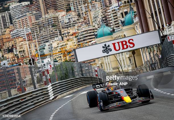 Max Verstappen with the Oracle Red Bull Racing RB18 Honda during the F1 Grand Prix of Monaco at Circuit de Monaco on May 29, 2022 in Monte-Carlo,...