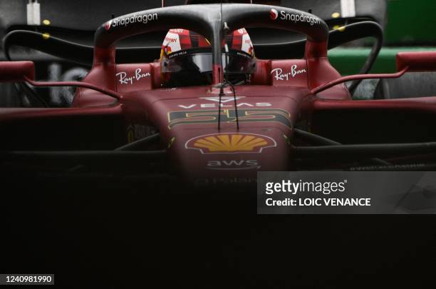 Ferrari's Spanish driver Carlos Sainz Jr competes in the Monaco Formula 1 Grand Prix at the Monaco street circuit in Monaco, on May 29, 2022.