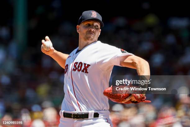 Nick Pivetta of the Boston Red Sox pitches against the Baltimore Orioles during the first inning at Fenway Park on May 29, 2022 in Boston,...