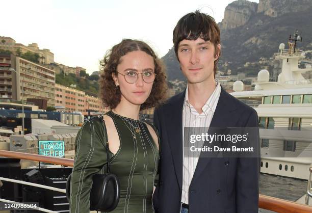 Ella Emhoff and Samuel Hine celebrate with TAG Heuer at the F1 Monaco Grand Prix on May 28, 2022 in Monte Carlo, Monaco.