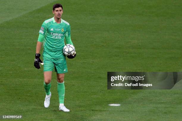 Goalkeeper Thibaut Courtois of Real Madrid CF Looks on during the UEFA Champions League final match between Liverpool FC and Real Madrid at Stade de...