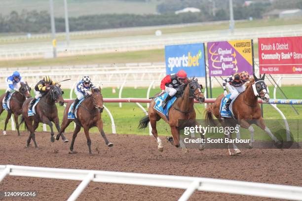 Apache Star ridden by Vlad Duric wins the Sportsbet Bet With Mates BM58 Handicap at Sportsbet Pakenham Synthetic track on May 30, 2022 in Pakenham,...
