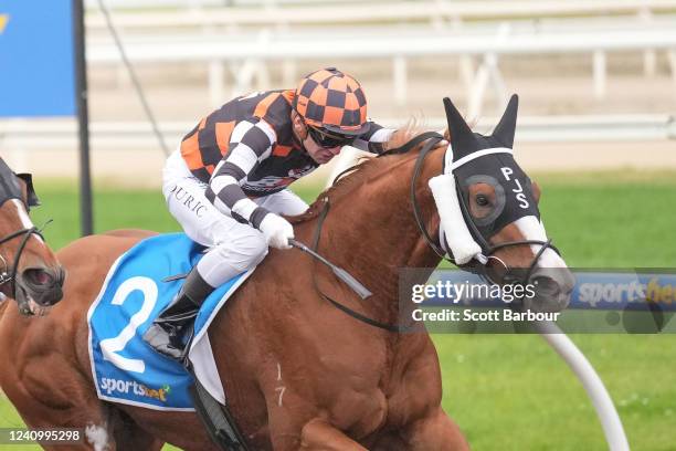 Apache Star ridden by Vlad Duric wins the Sportsbet Bet With Mates BM58 Handicap at Sportsbet Pakenham Synthetic track on May 30, 2022 in Pakenham,...