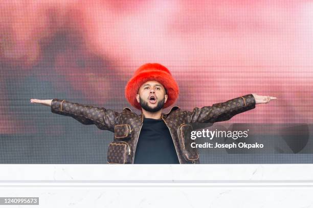 Jax Jones performs on the Main Stage at War Memorial Park on May 29, 2022 in Coventry, England.