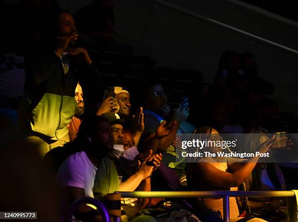 Fans watch the boxing action during the Beltway Battles: Round Two pro boxing matches at the Entertainment & Sports Arena on May 28, 2022 in...