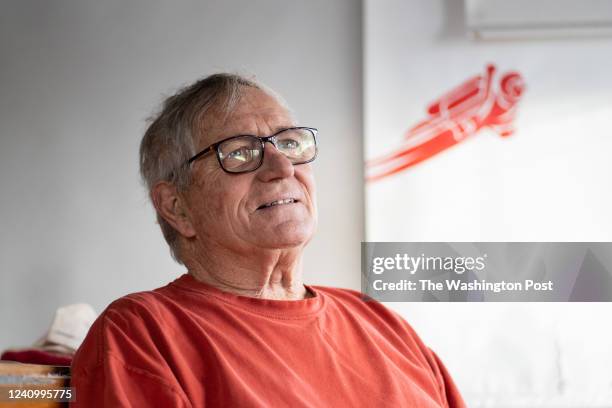 Rocket man Bill Suitor sits for a portrait in one of his workshops in Youngstown, New York on January 11, 2022. Starting at the age of 19, Suitor has...
