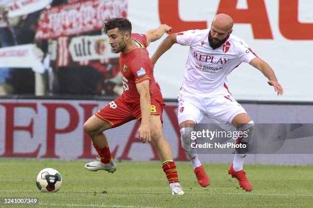 Biasci of US Catanzaro battle for the ball with Ajetti of Padova Calcio during Padova Calcio vs US Catanzaro, semifinal return of playoff Serie C...