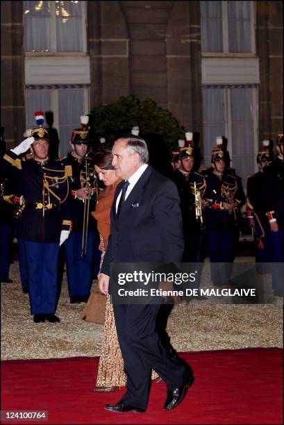 State dinner at the Elysee Palace in honor of Vietnamese president Tran Duc Luong In Paris, France On October 28, 2002 - French Prime Minister...