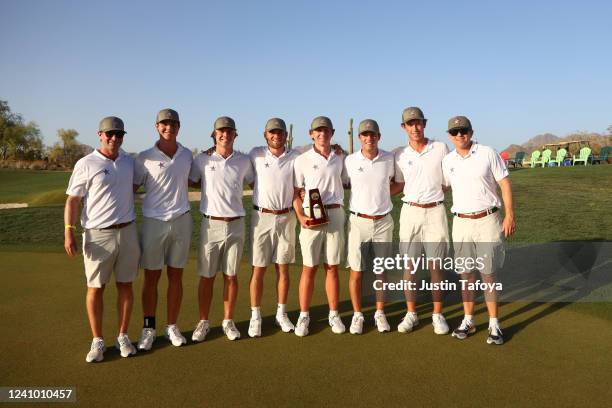 Gordan Sargent of the Vanderbilt Commodores poses with the trophy after winning the individual medalist during the Division I Mens Golf Championship...