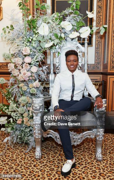 Nicola Adams attends the HELLO! x DUBONNET Platinum Jubilee lunch on May 31, 2022 in London, England.
