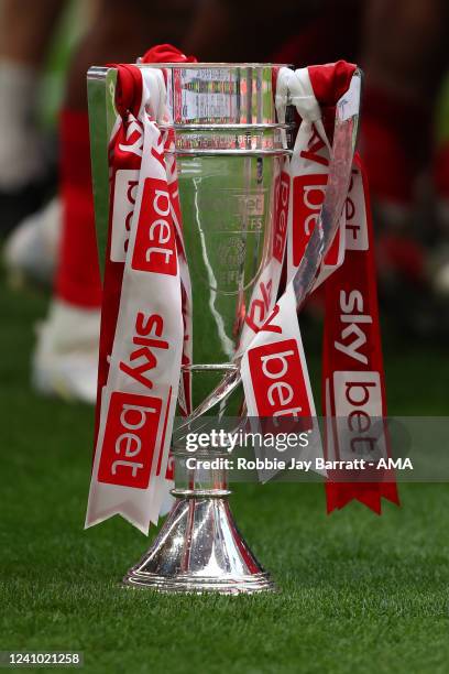 The EFL Sky Bet Championship Play Offs Final trophy during the Sky Bet Championship Play-Off Final match between Huddersfield Town and Nottingham...