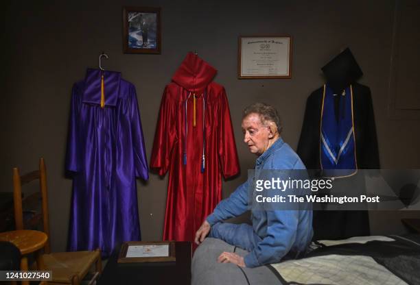 Alva Daniels, Sr. Sits on the edge of the bed where his son slept in the basement of his home in Jonesville, Virginia on December 12 , 2021. On the...