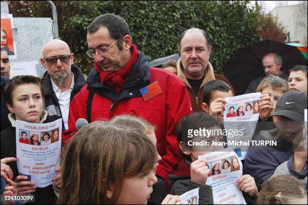 Silent march in Guermantes to commemorate the disappearance of young Estelle Mouzin, who went missing one year ago, France On January 10, 2004 -...