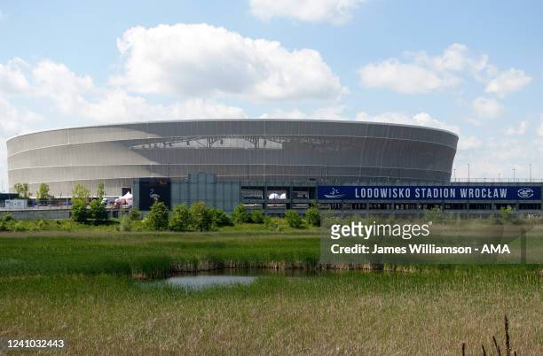 General exterior view of Tarczynski Arena home stadium of Slask Wroclaw during the UEFA Nations League League A Group 4 match between Poland and...