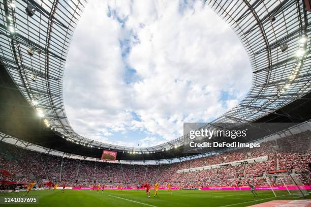 General view inside the stadium during the UEFA Nations League League A Group 4 match between Poland and Wales at Tarczynski Arena on June 1, 2022 in...