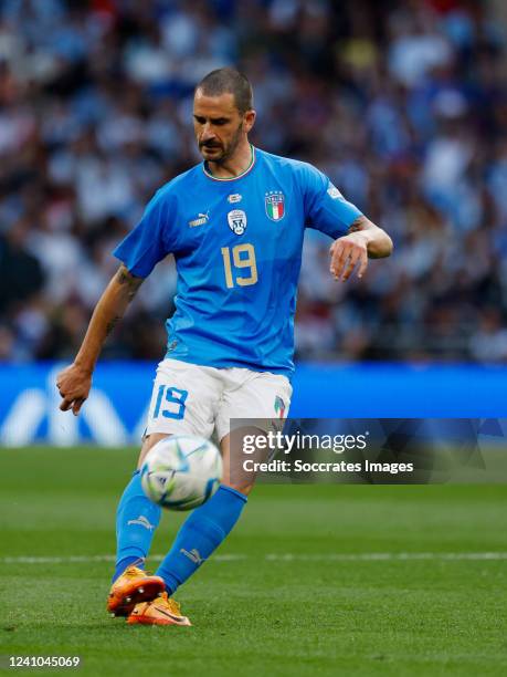 Leonardo Bonucci of Italy during the International Friendly match between Italy v Argentina at the Wembley Stadium on June 1, 2022 in London United...