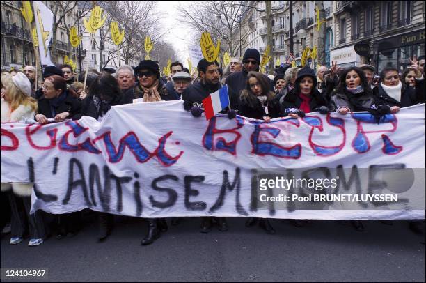 Demonstration against racism and antisemitism in memory of Ilan Halimi in Paris, France on February 26, 2006.