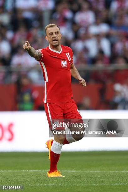 Kamil Grosicki of Poland during the UEFA Nations League League A Group 4 match between Poland and Wales at Tarczynski Arena on June 1, 2022 in...