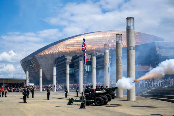 GBR: Royal Gun Salute In Cardiff Signals Start Of Queen Elizabeth II Platinum Jubilee Celebrations