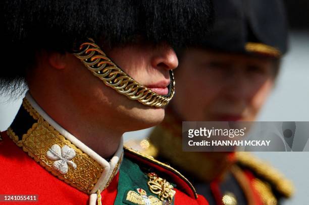 Britain's Prince William, Duke of Cambridge and Britain's Princess Anne, Princess Royal, take part in the Queen's Birthday Parade, the Trooping the...