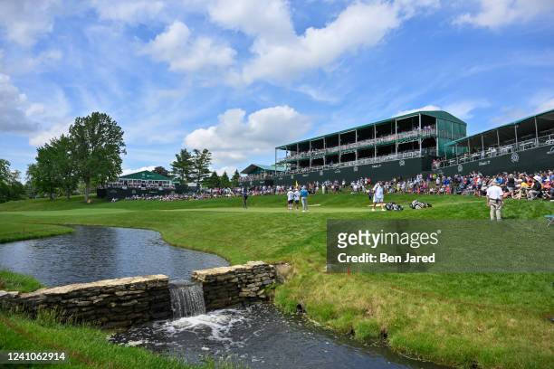 View of the 14th green is seen during the first round of the Memorial Tournament presented by Workday at Muirfield Village Golf Club on June 2, 2022...