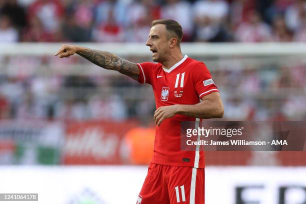 Kamil Grosicki of Poland during the UEFA Nations League League A Group 4 match between Poland and Wales at Tarczynski Arena on June 1, 2022 in...