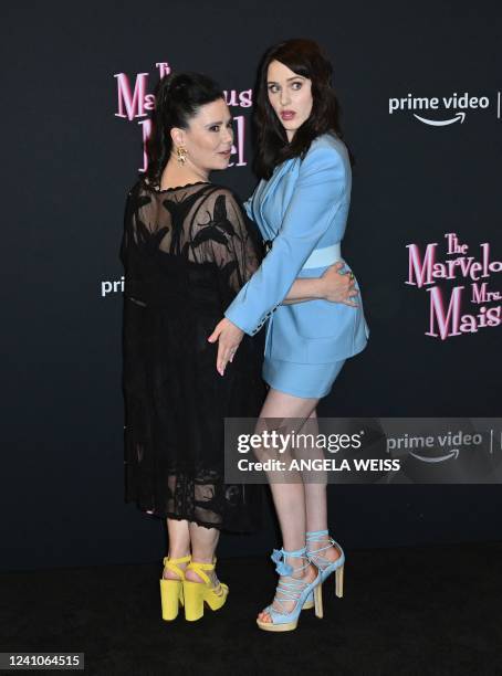 Actresses Alex Borstein and Rachel Brosnahan attend "The Marvelous Mrs. Maisel" special screening at Steiner Studios on June 2, 2022 in New York.