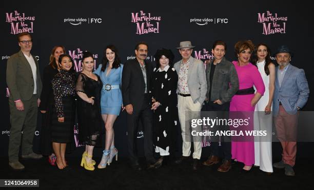 Creators/directors Amy Sherman-Palladino and Daniel Palladino and cast members Stephanie Hsu, Alex Borstein, Rachel Brosnahan, Tony Shalhoub, Michael...