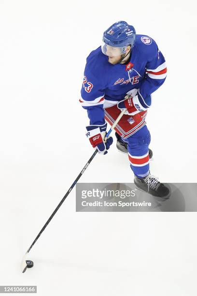 New York Rangers Defenseman Adam Fox in action during game 1 of the NHL Stanley Cup Eastern Conference Finals between the Tampa Bay Lightning and the...