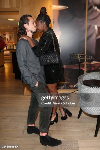 Motsi Mabuse and her husband Evgenij Voznyuk during the Strong Mind Retreat Charity Gala by Cathy Hummels at Kronthaler Hotel on June 2, 2022 in...