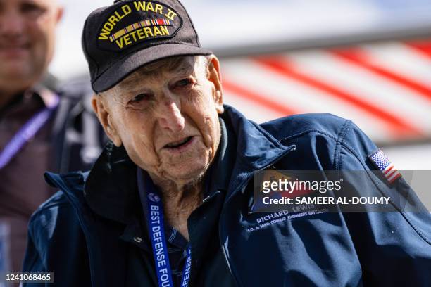 Veteran Richard Lewis from the Company A, 168th Combat Engineers Battalion, who was landed in D-day+23 on Utah Beach and fought through Normandy,...