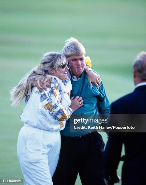 John Daly of the United States celebrates with his wife Paulette after winning the 124th Open Championship at the Old Course at St Andrews on July...