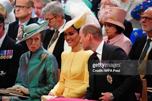 Princess Royal, Catherine, Duchess of Cambridge and Prince William, Duke of Cambridge attend the National Service of Thanksgiving to Celebrate the...